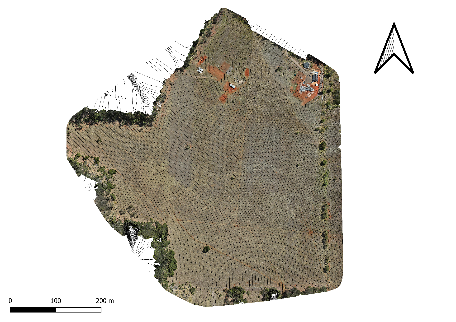 Digital terrain model with 0.5m contours