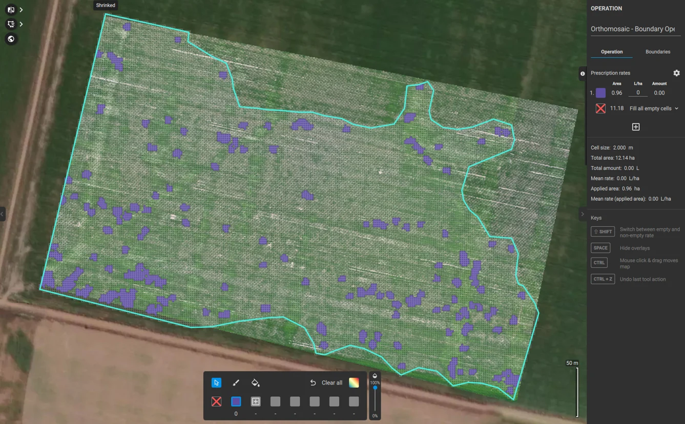 NDVI aerial mapping overlay of FNQ farmland
