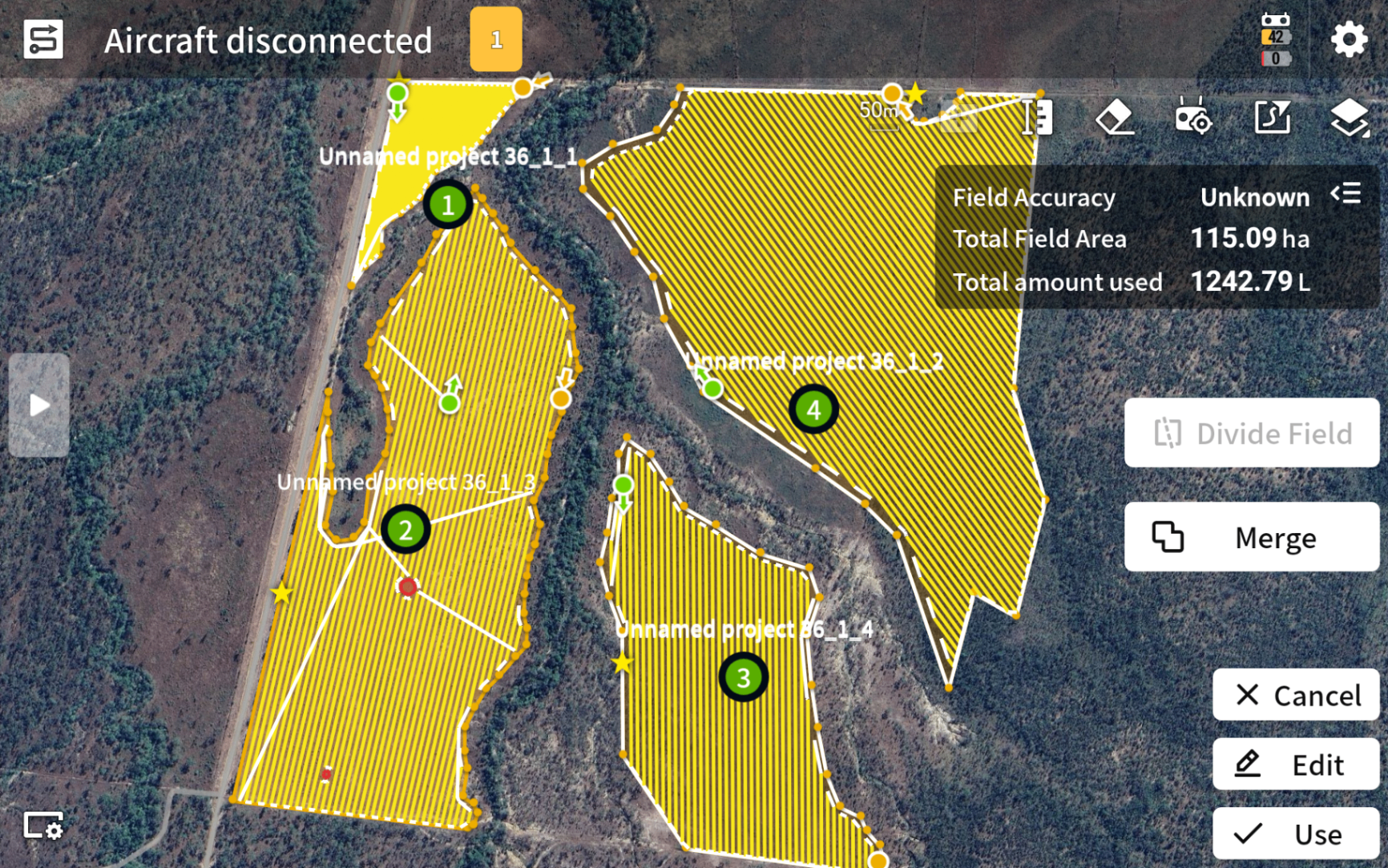 Aerial NDVI mapping overlay